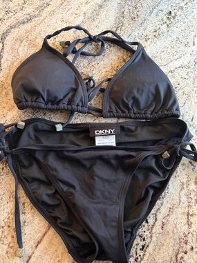 DKNY Black Triangle Tie-Side Bikini